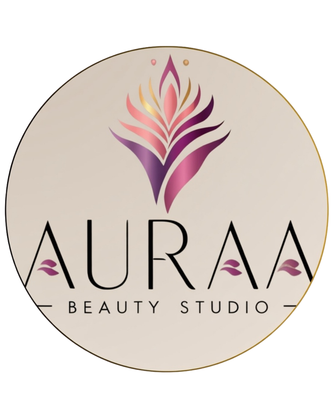 Logo Auraa Beauty Studio mobile spa wanita